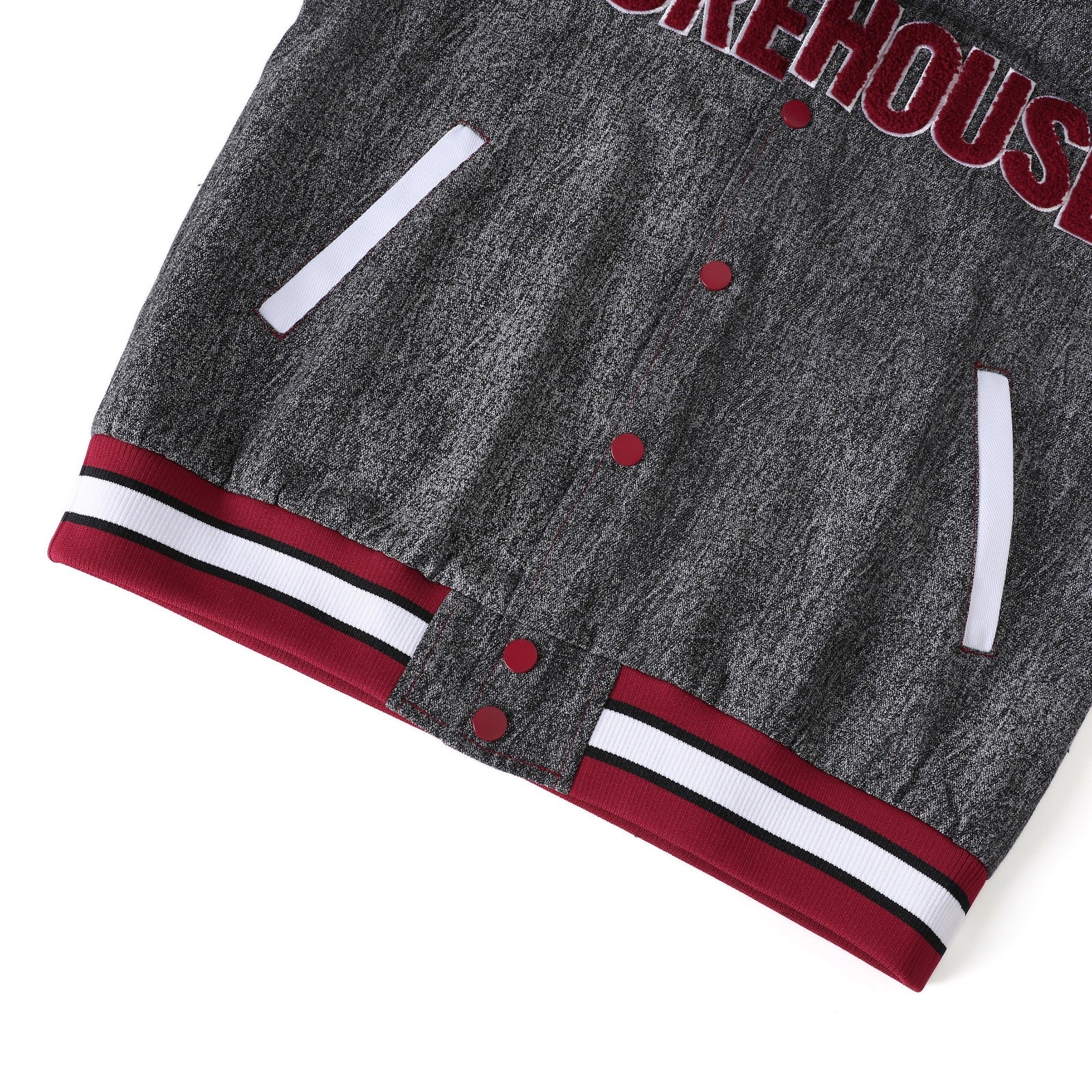 Morehouse Black  Denim Bomber Jacket