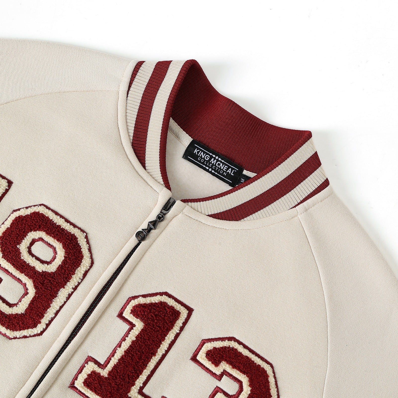 Delta 1913 Cream Varsity Fleece Jacket