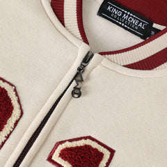 Delta 1913 Cream Varsity Fleece Jacket