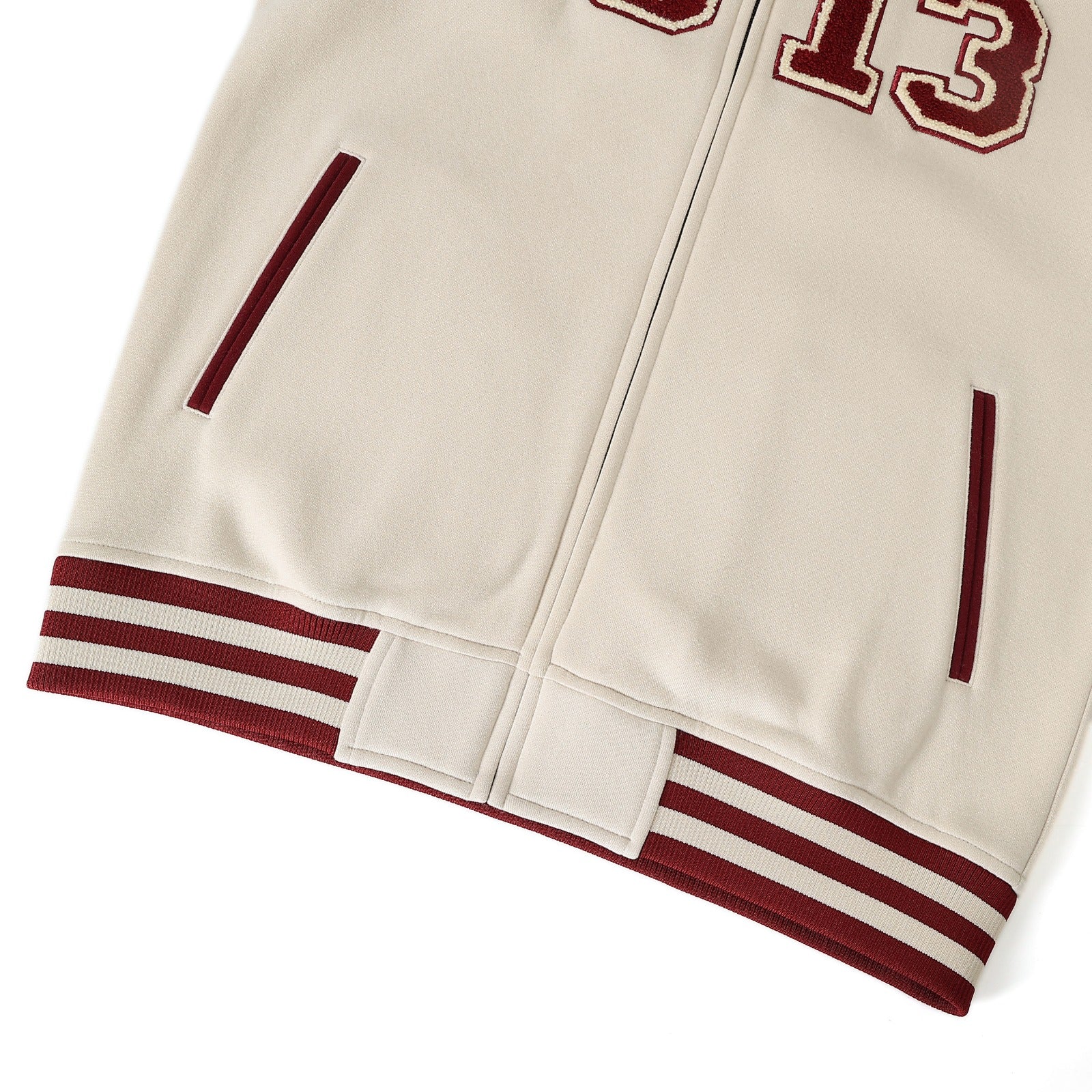 Delta 1913 Cream Varsity Fleece Jacket
