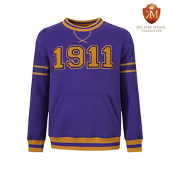 Omega 1911 Purple Stripe Chenille Crewneck