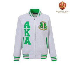 AKA Heather Grey Fleece Letterman Jacket (Unisex Size)