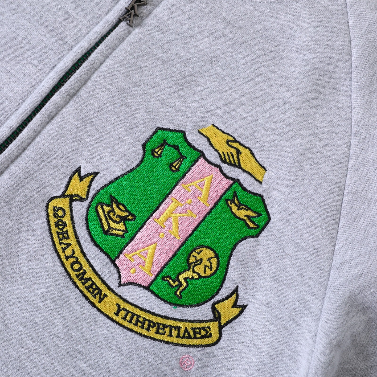 AKA Heather Grey Fleece Letterman Jacket (Unisex Size)