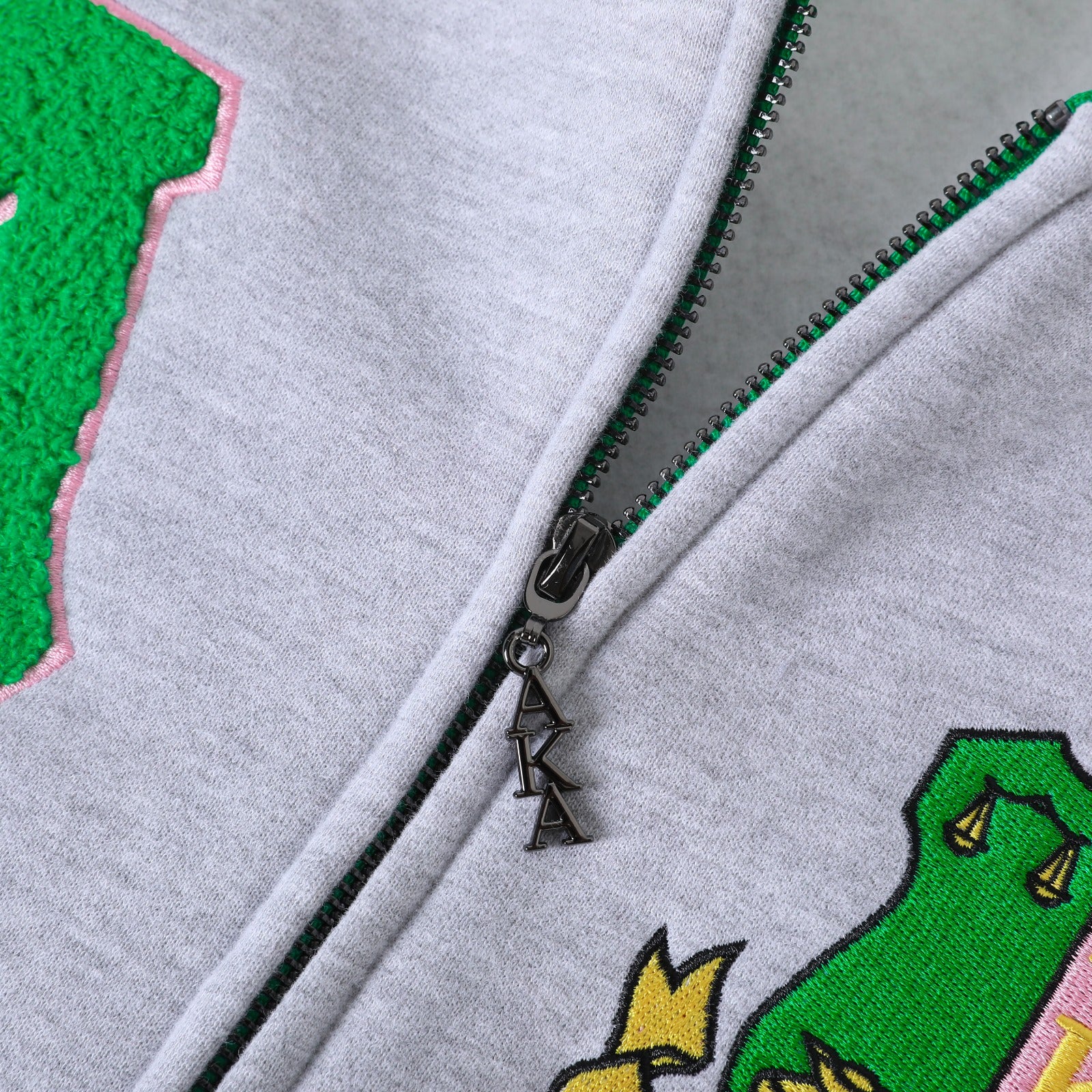 AKA Heather Grey Fleece Letterman Jacket (Unisex Size)