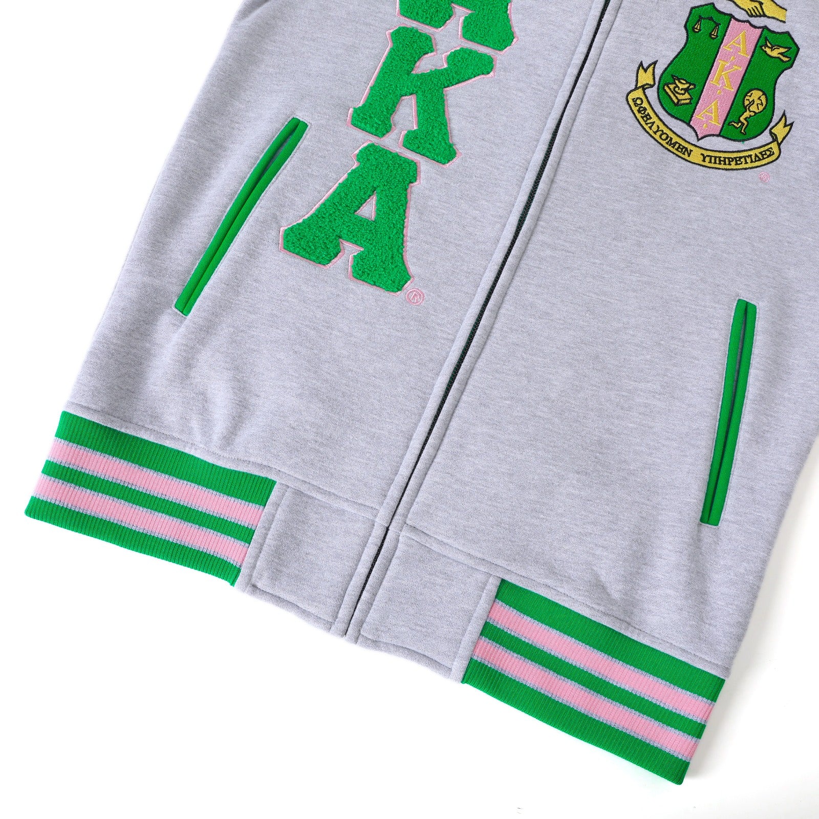 AKA Heather Grey Fleece Letterman Jacket (Unisex Size)