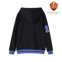 Sigma Black Qtr Button-Up Hoodie