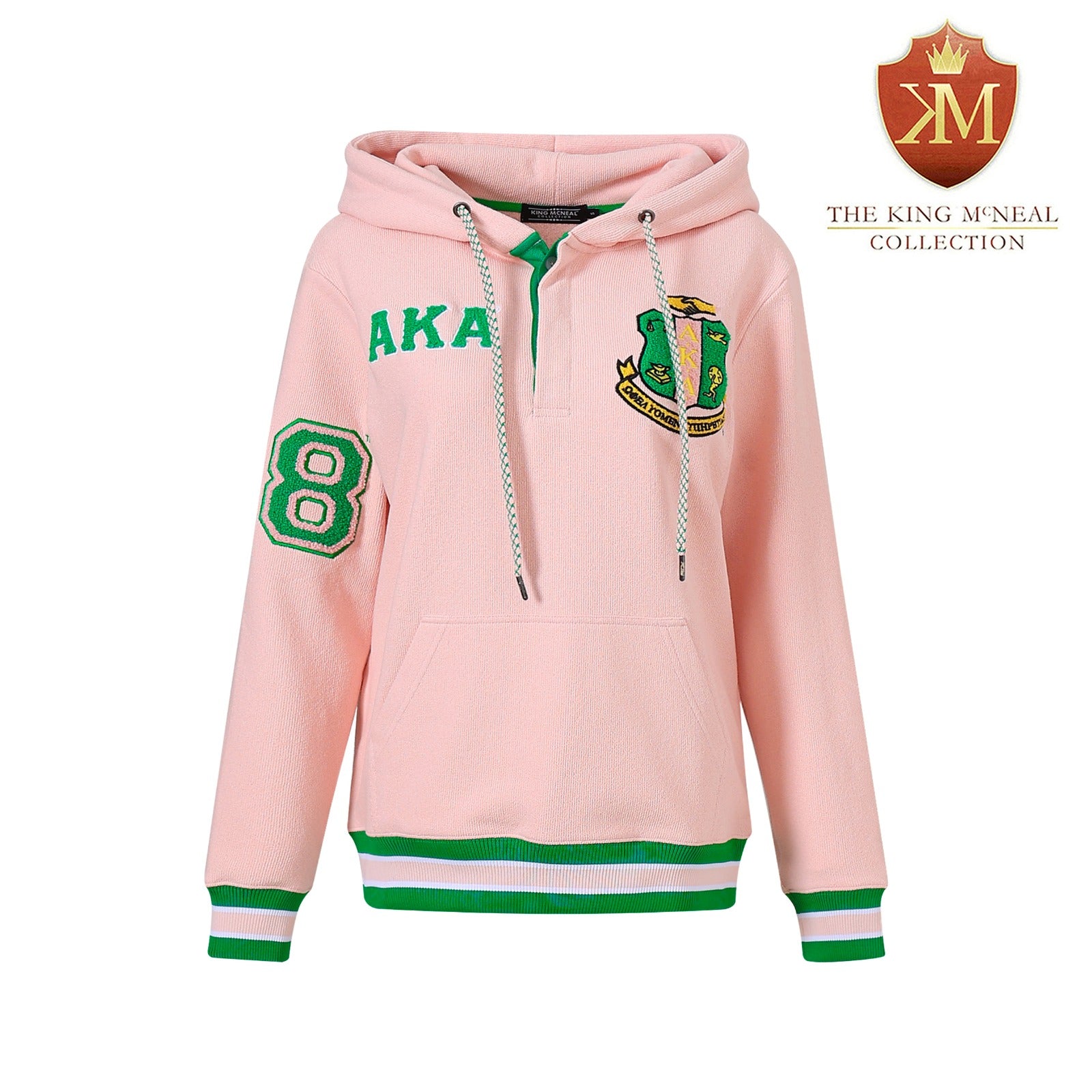 AKA Pink Qtr Button-Up Hoodie (Unisex)