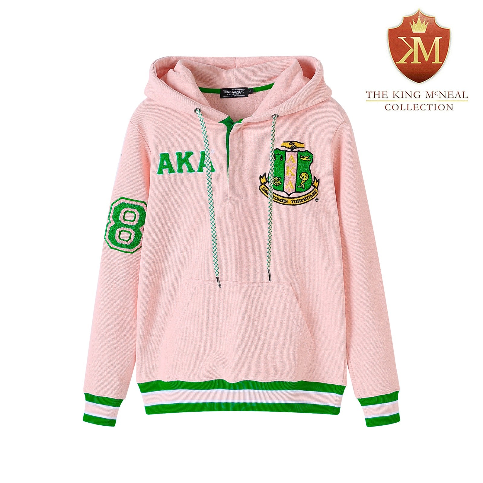 AKA Pink Qtr Button-Up Hoodie (Unisex)