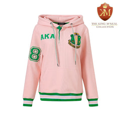 AKA Pink Qtr Button-Up Hoodie (Unisex)
