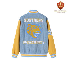Southern University Denim Bomber Jacket