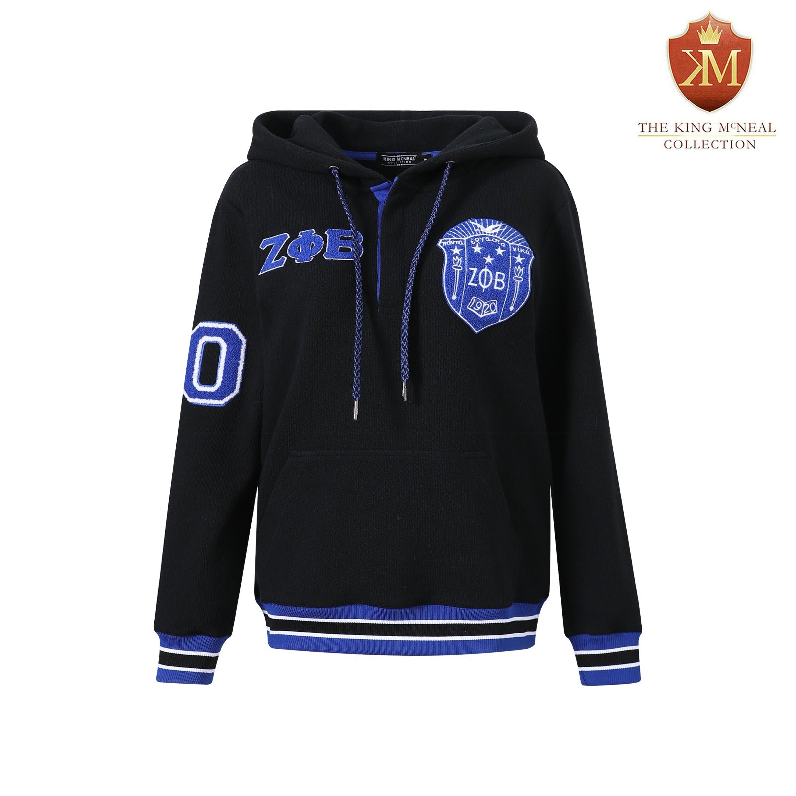 Zeta Black Qtr Button-Up Hoodie (Unisex)