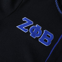 Zeta Black Qtr Button-Up Hoodie (Unisex)
