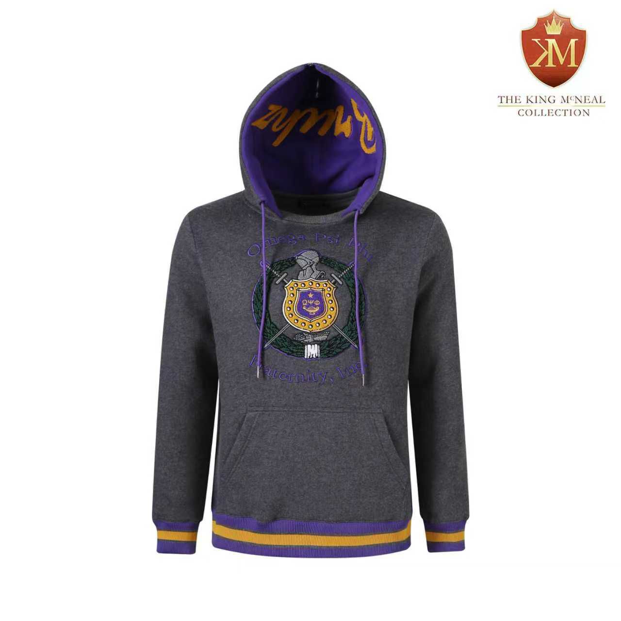 Omega Charcoal Grey Prep Hoodie