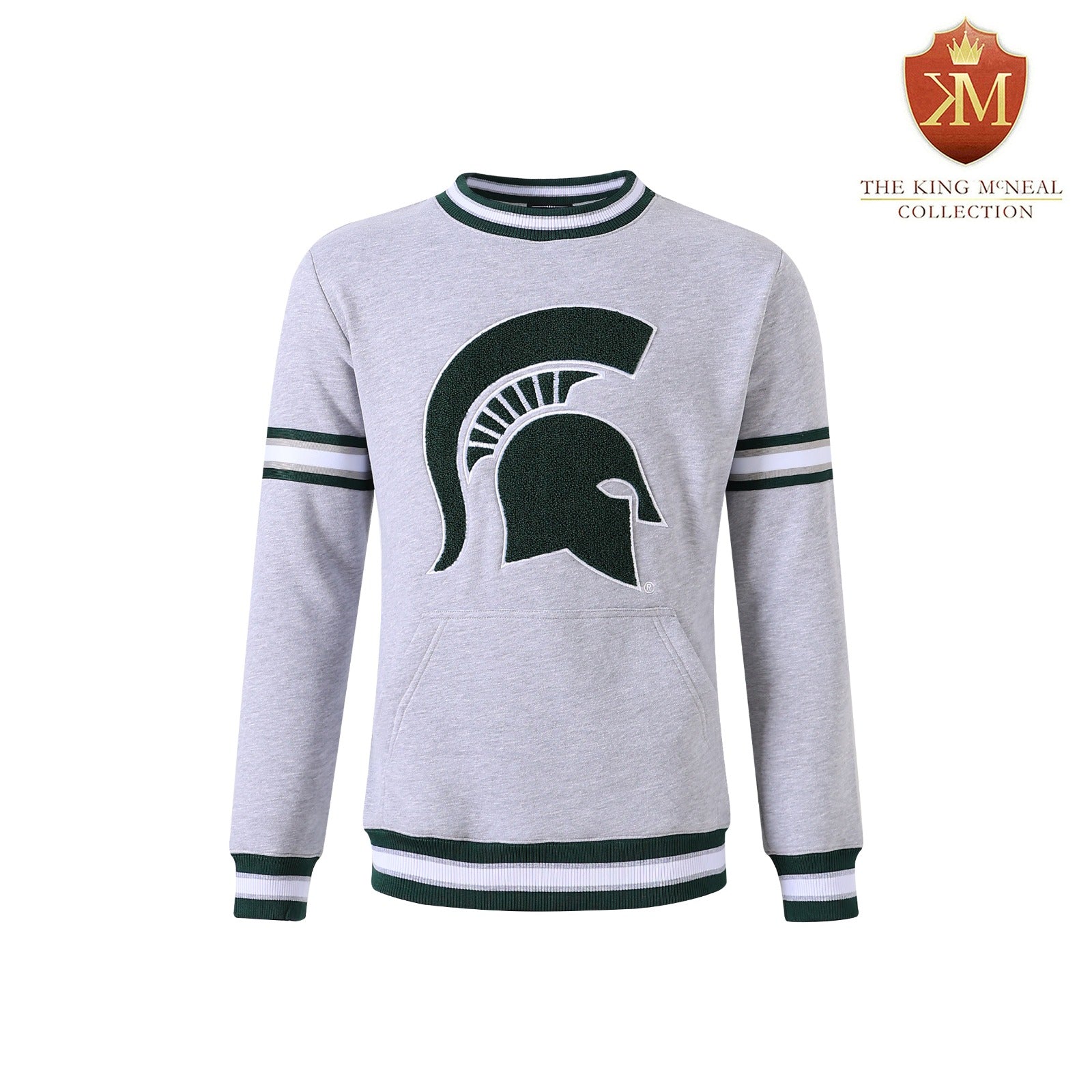 Michigan State Heather Grey Pocket Crewneck