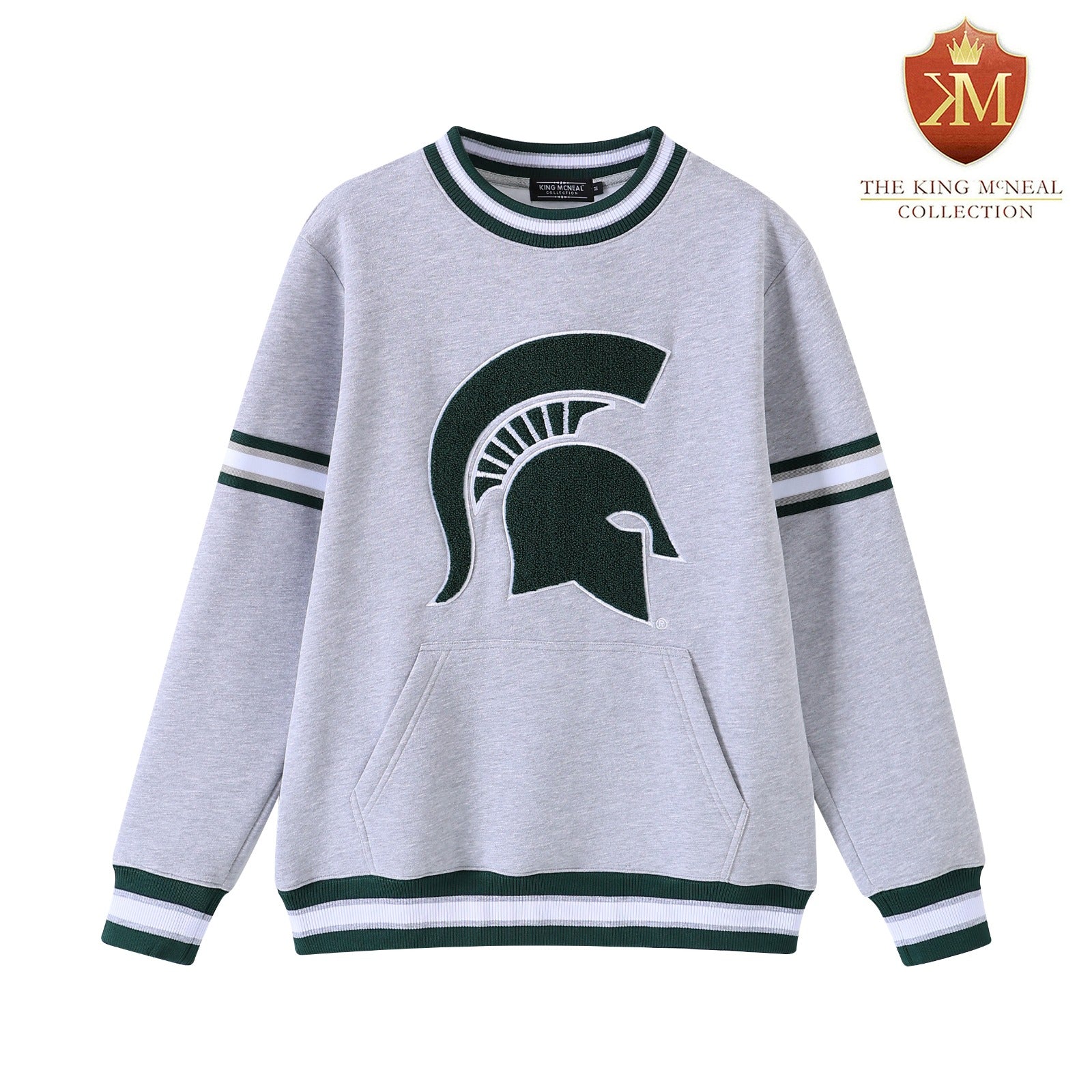Michigan State Heather Grey Pocket Crewneck