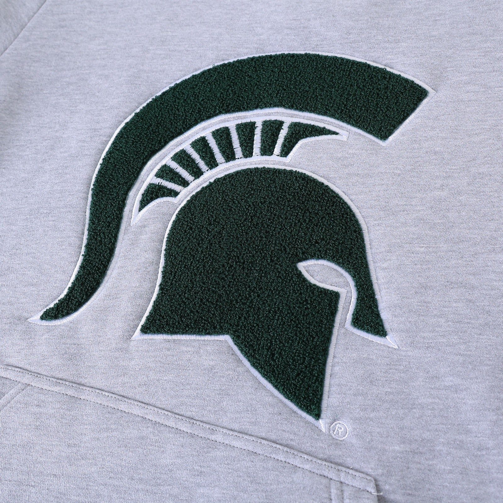 Michigan State Heather Grey Pocket Crewneck