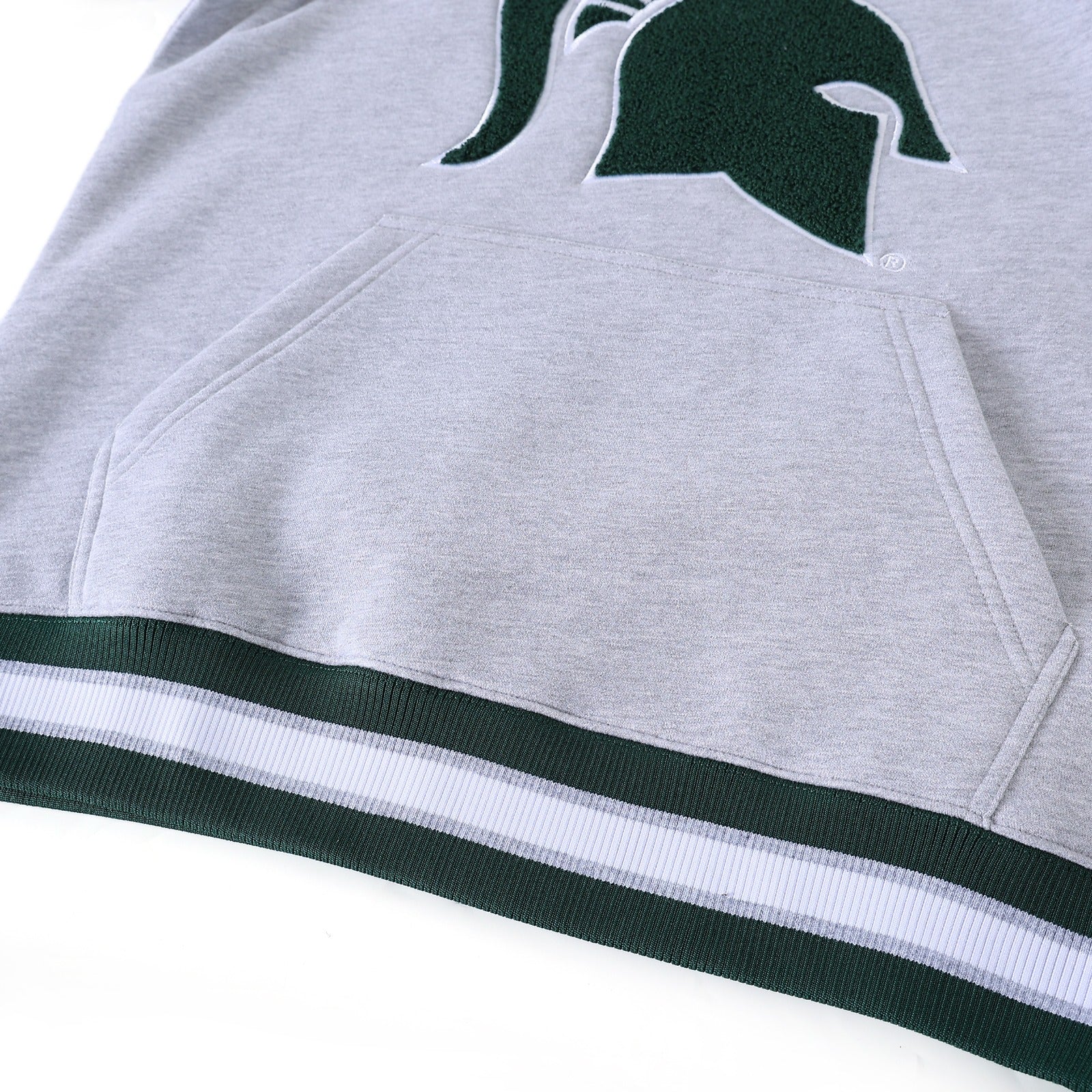 Michigan State Heather Grey Pocket Crewneck