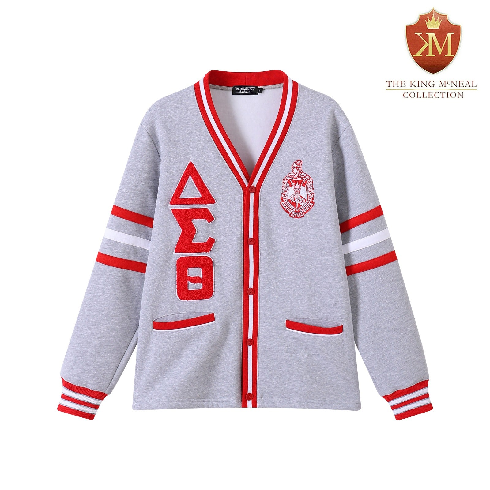 Delta Heather Grey Fleece Cardigan Unisex Fit