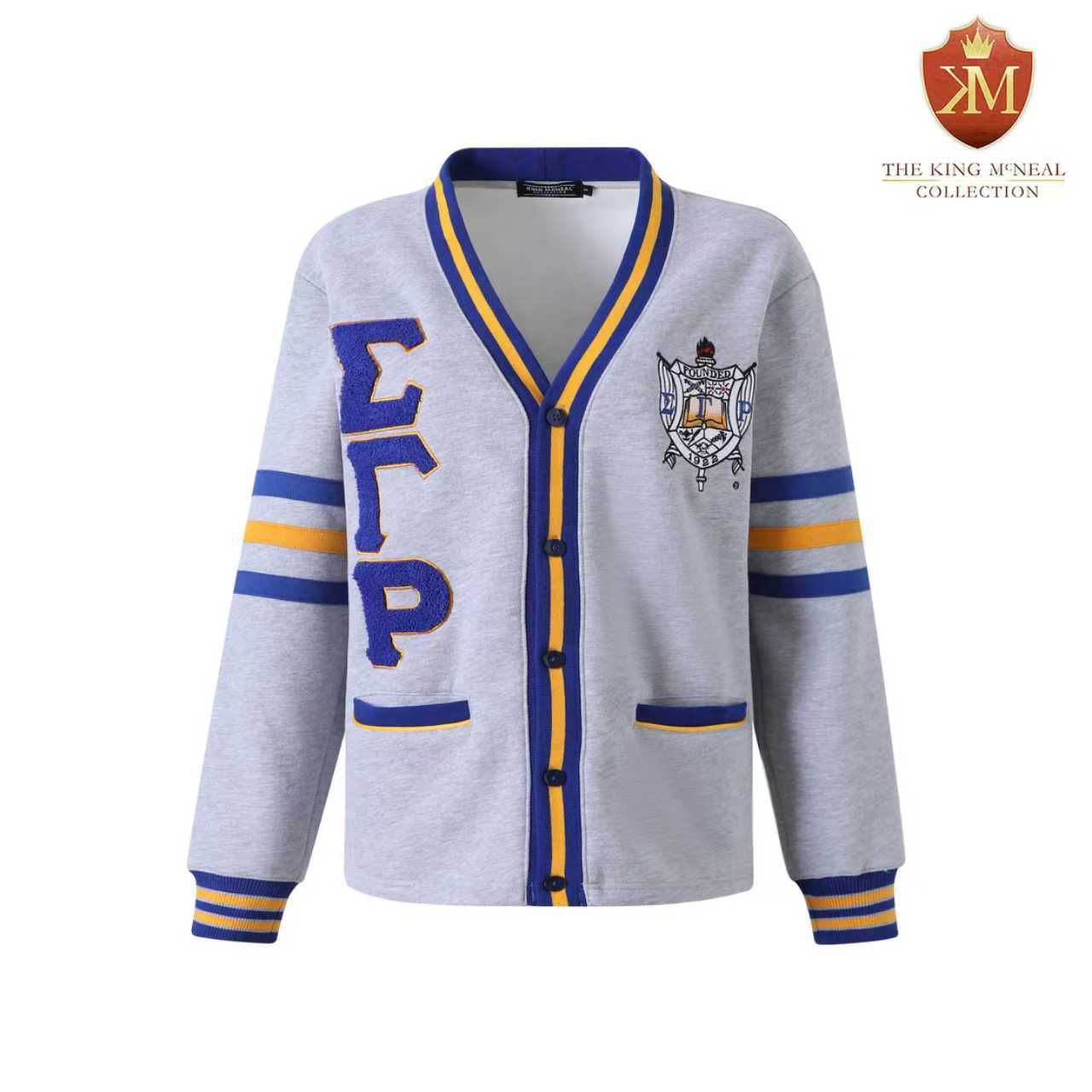 SGRho Heather Grey Fleece Cardigan Unisex Fit
