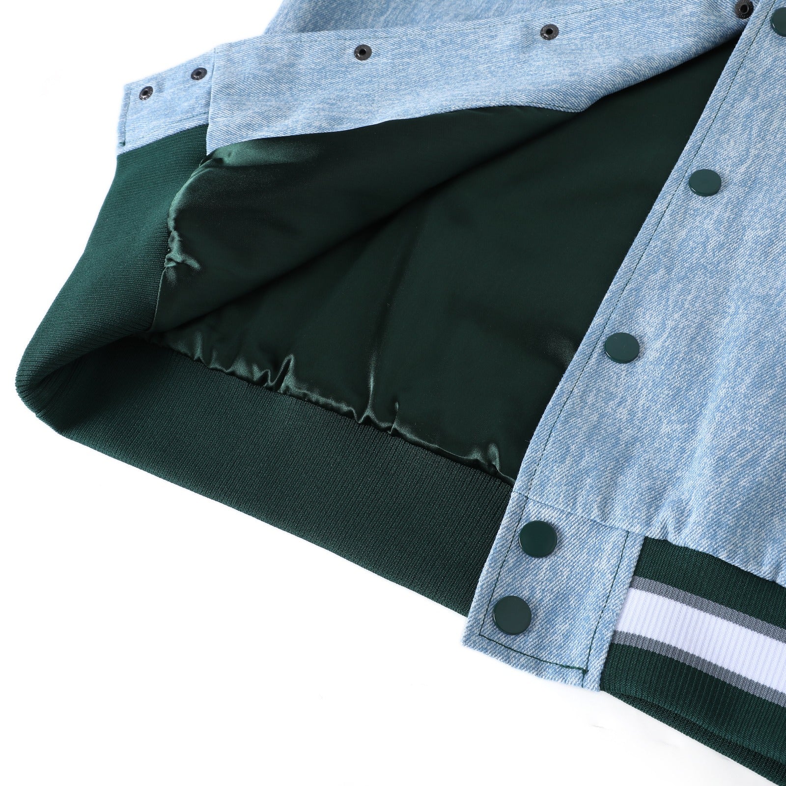 Michigan State Blue Denim Bomber Jacket