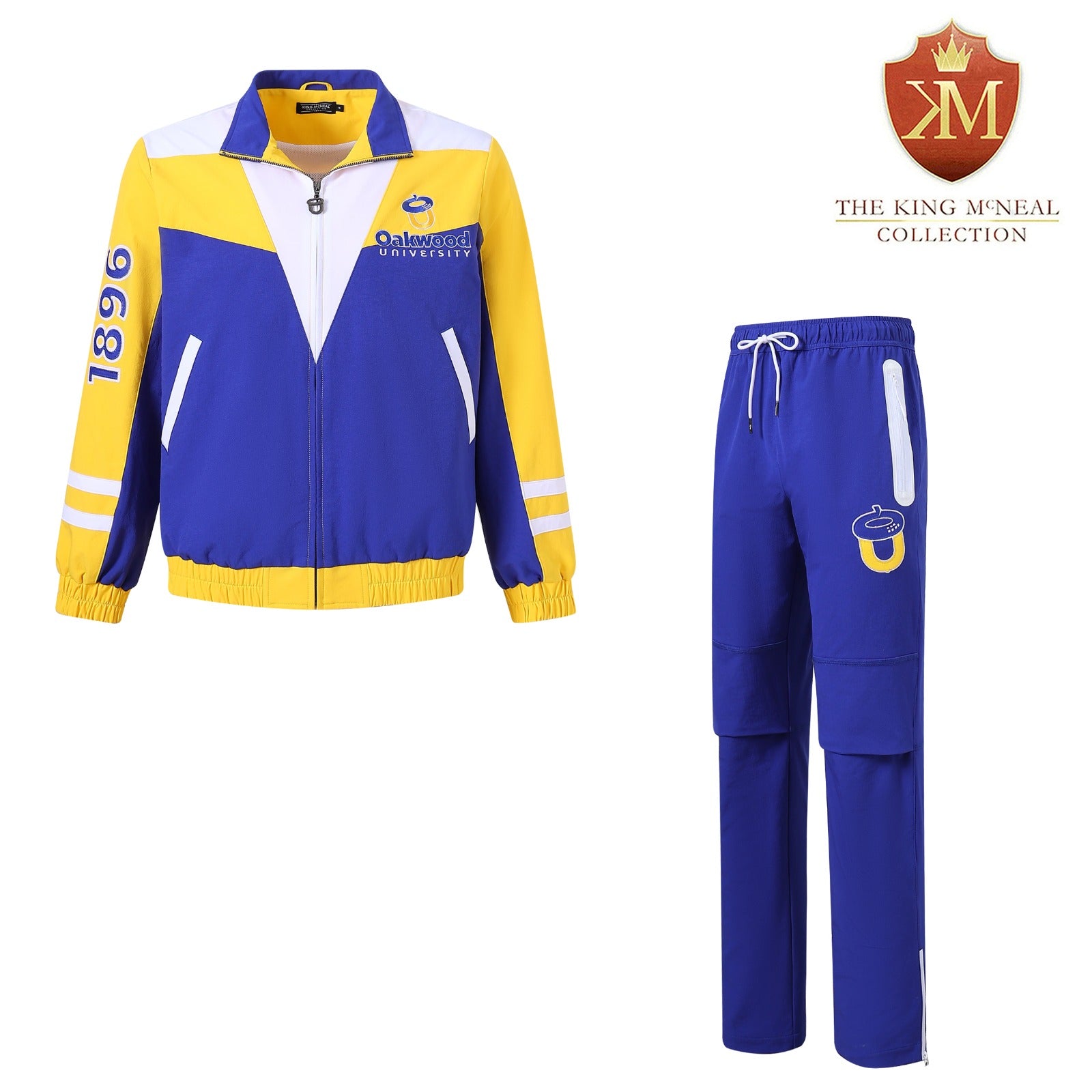 Oakwood University Blue Full Zip Windbreaker Tech