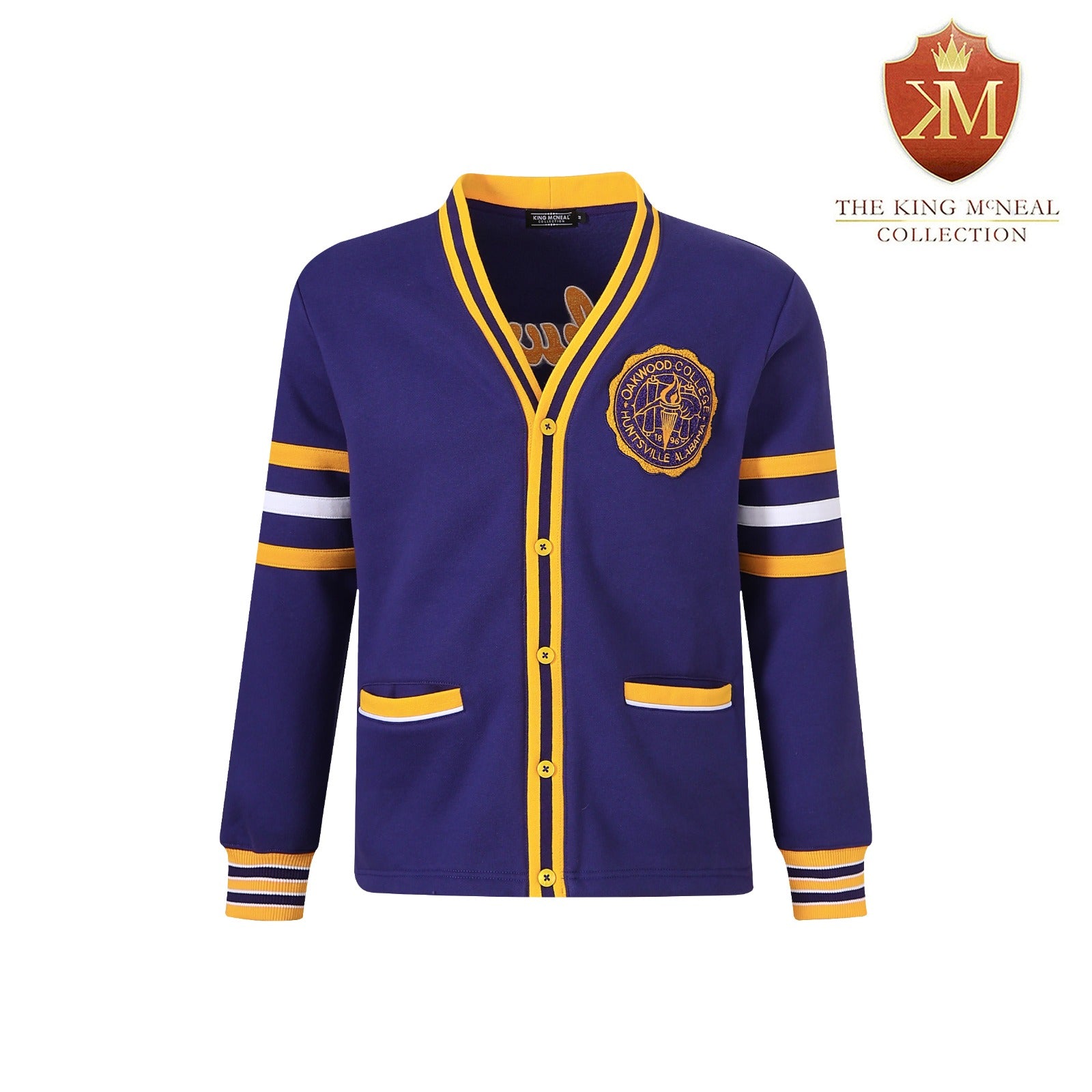 "Oakwood College" Navy Blue Fleece Cardigan