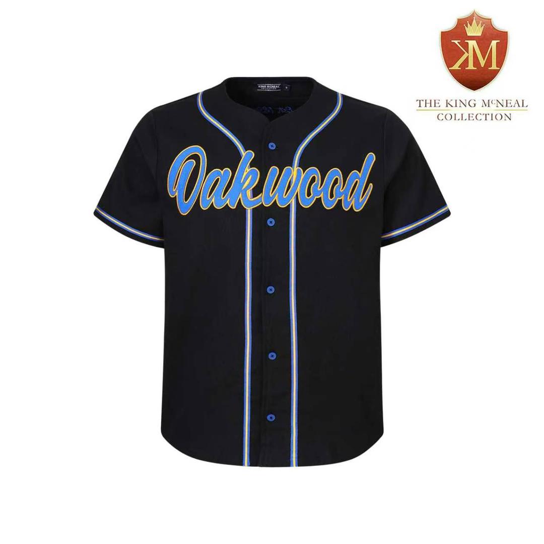 Oakwood Black Button Up Baseball Jersey