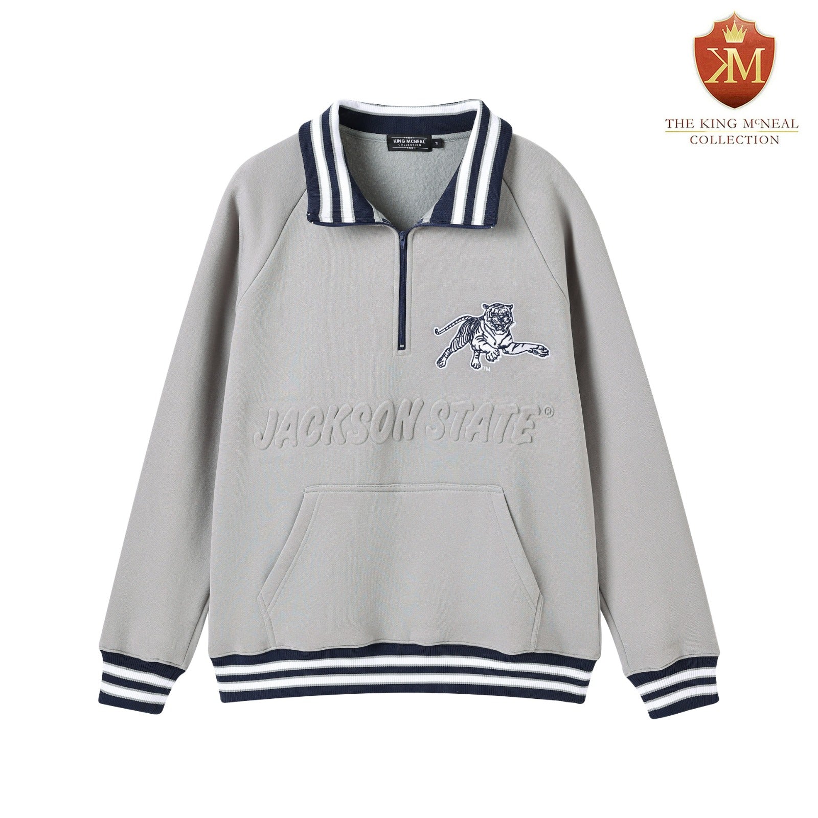 Jackson State Grey Quarter Zip Crewneck