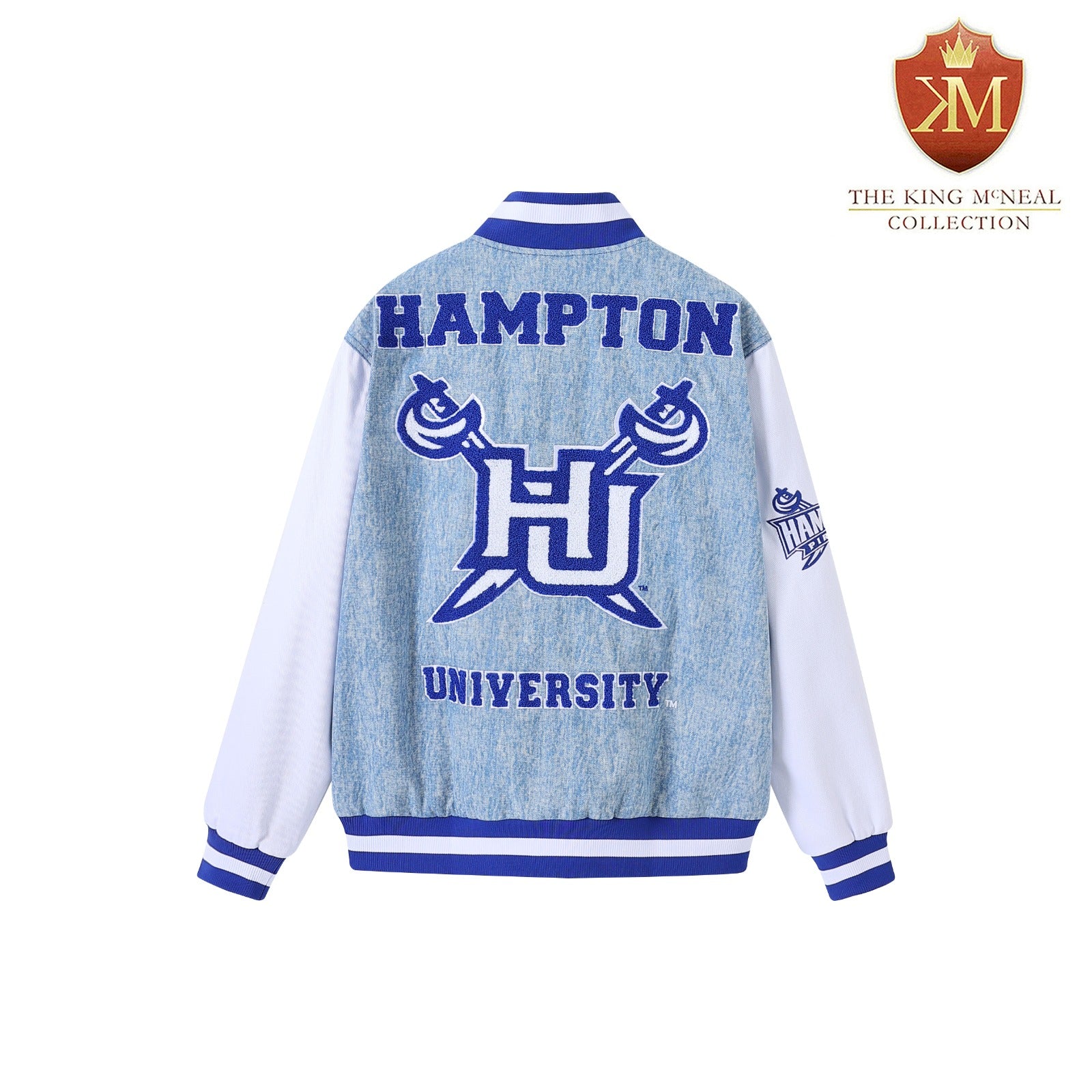 Hampton University Blue Denim Bomber Jacket