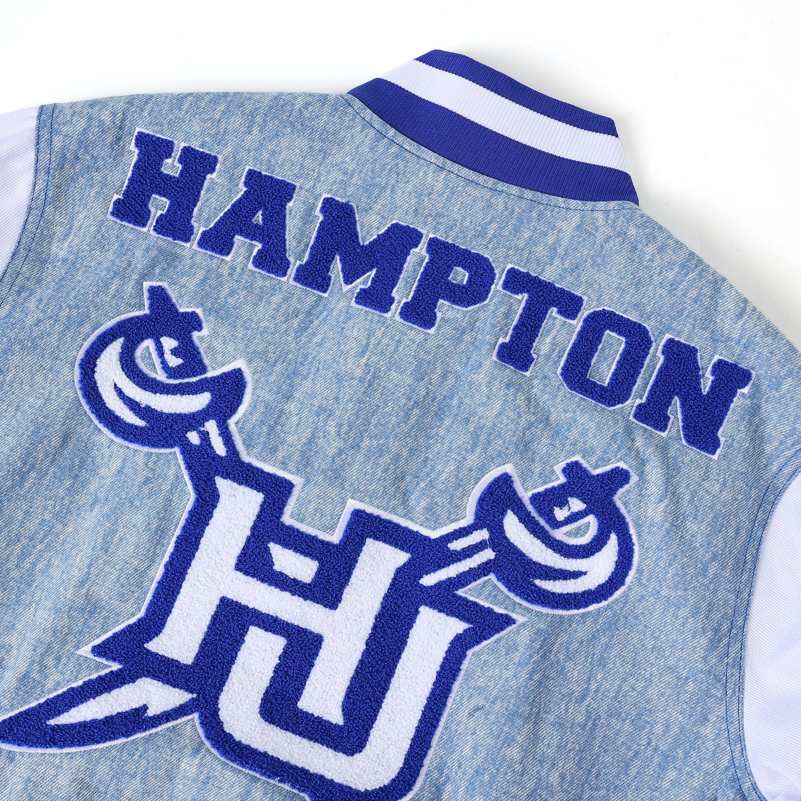 Hampton University Blue Denim Bomber Jacket
