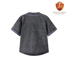 SGRHO Black Denim Baseball Jersey