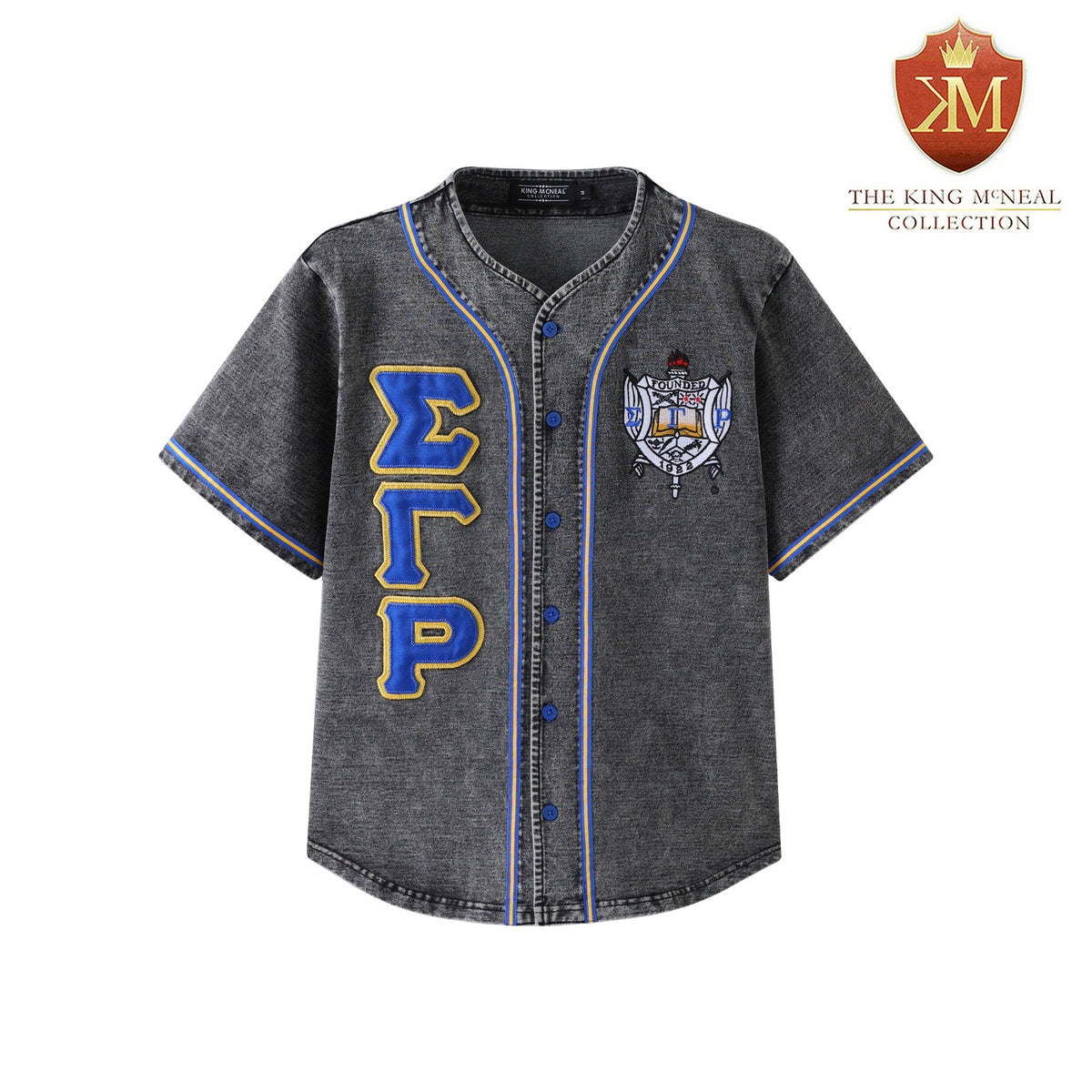 SGRHO Black Denim Baseball Jersey