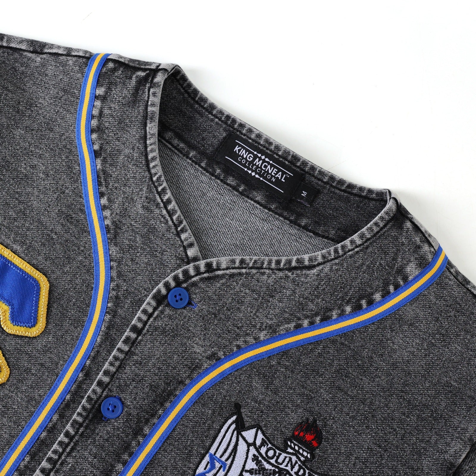 SGRHO Black Denim Baseball Jersey