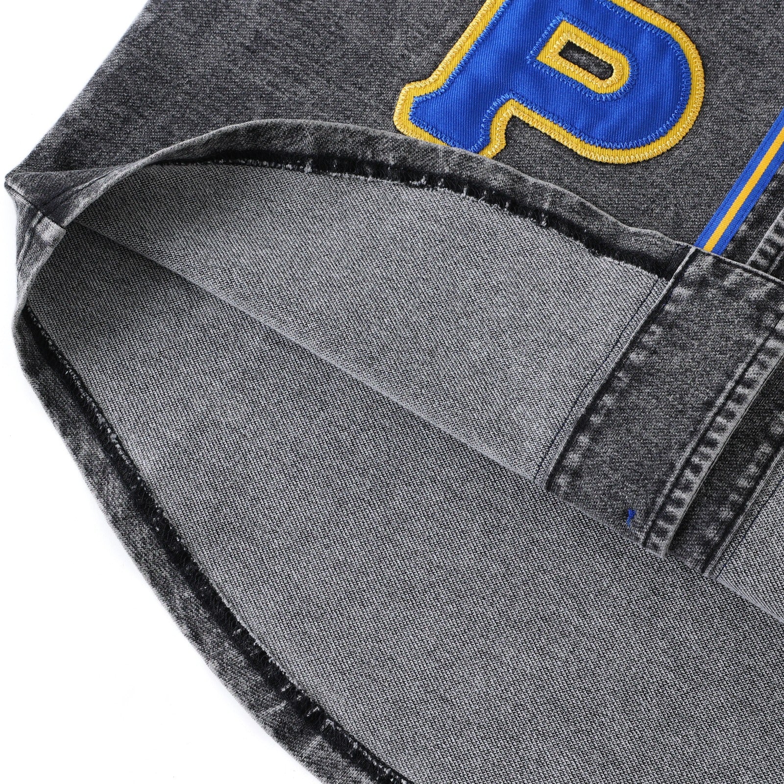 SGRHO Black Denim Baseball Jersey