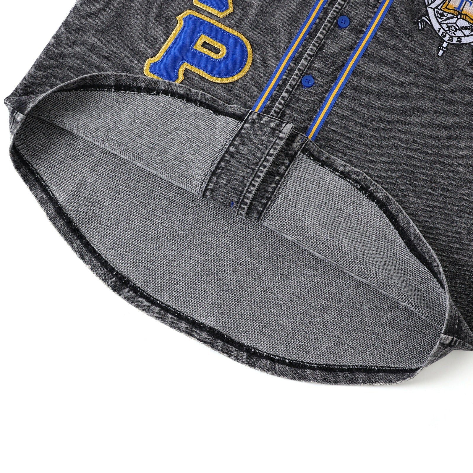SGRHO Black Denim Baseball Jersey