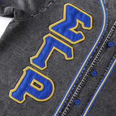 SGRHO Black Denim Baseball Jersey