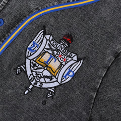 SGRHO Black Denim Baseball Jersey