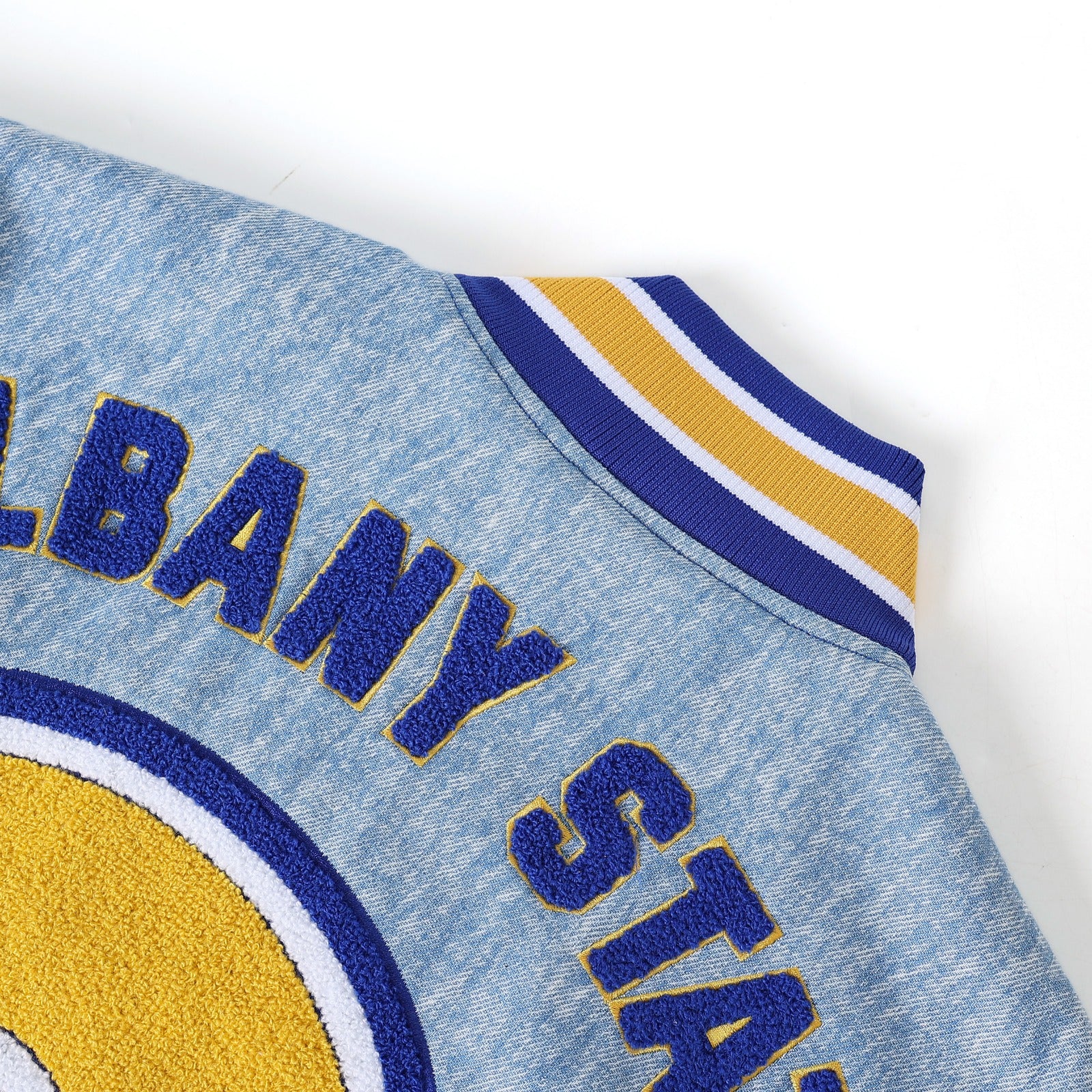 Albany State Blue Denim Bomber Jacket