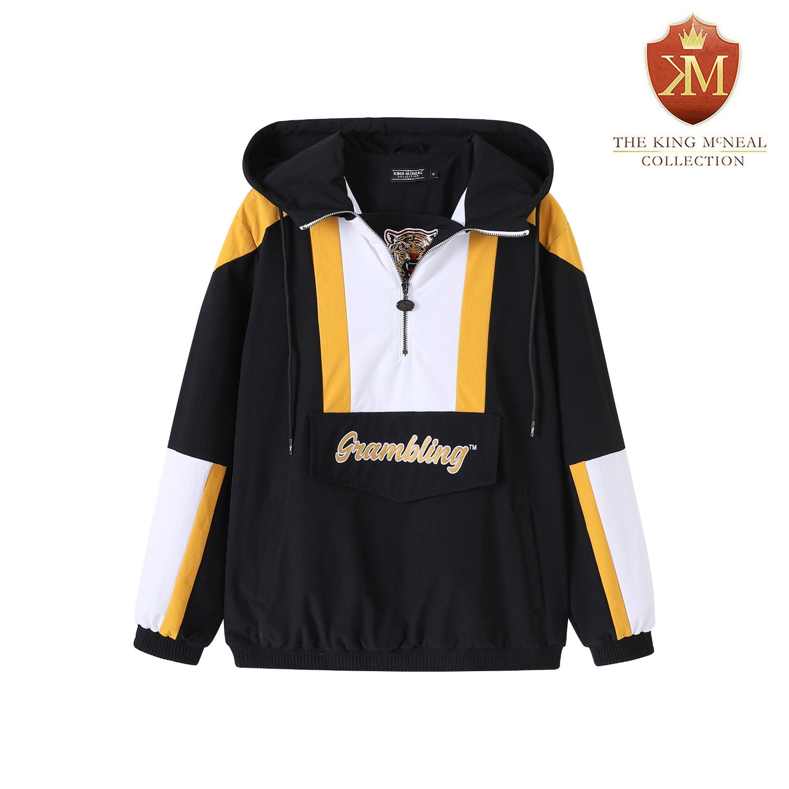 Grambling Black Windbreaker Tech Pullover