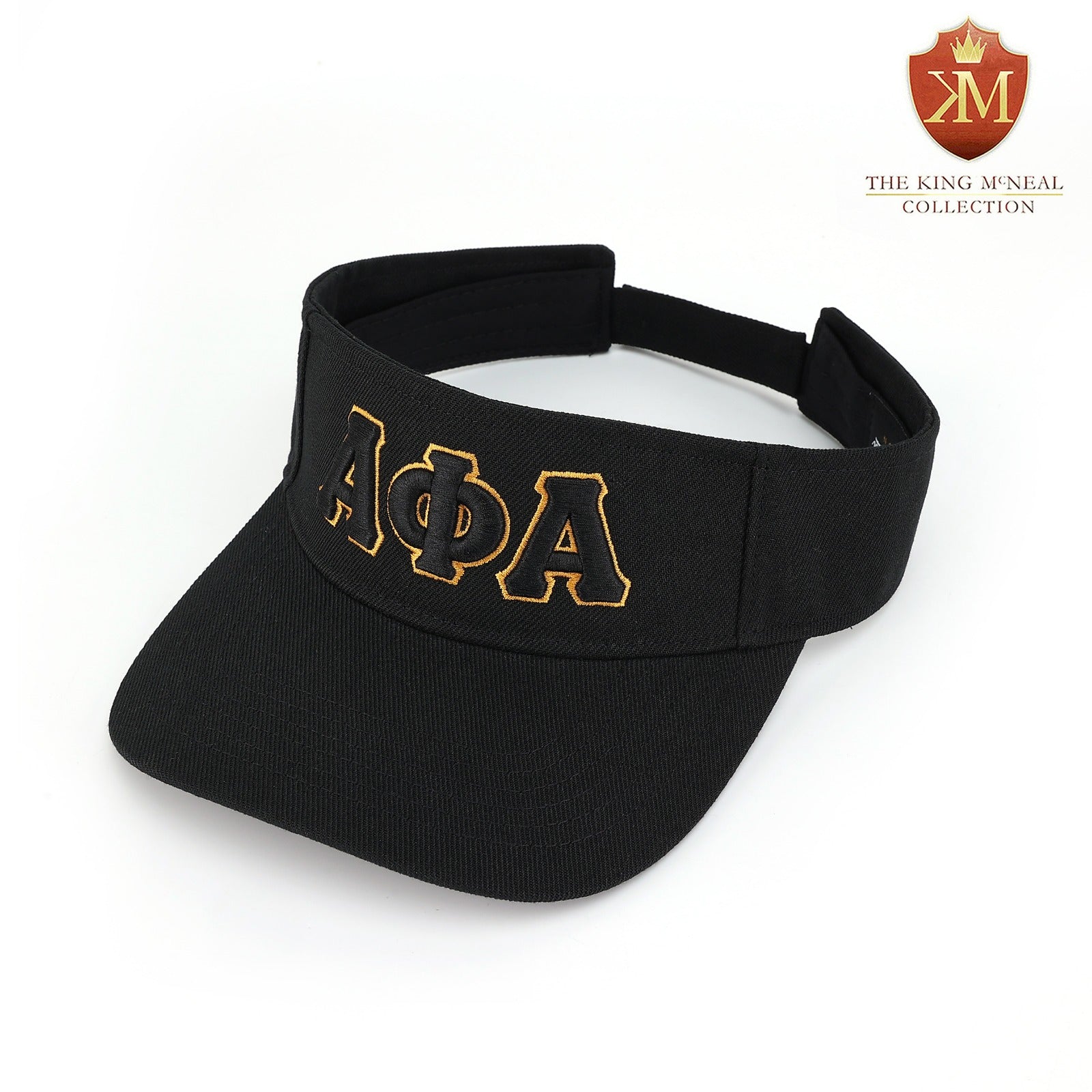 Alpha Black Letters Visor Hat