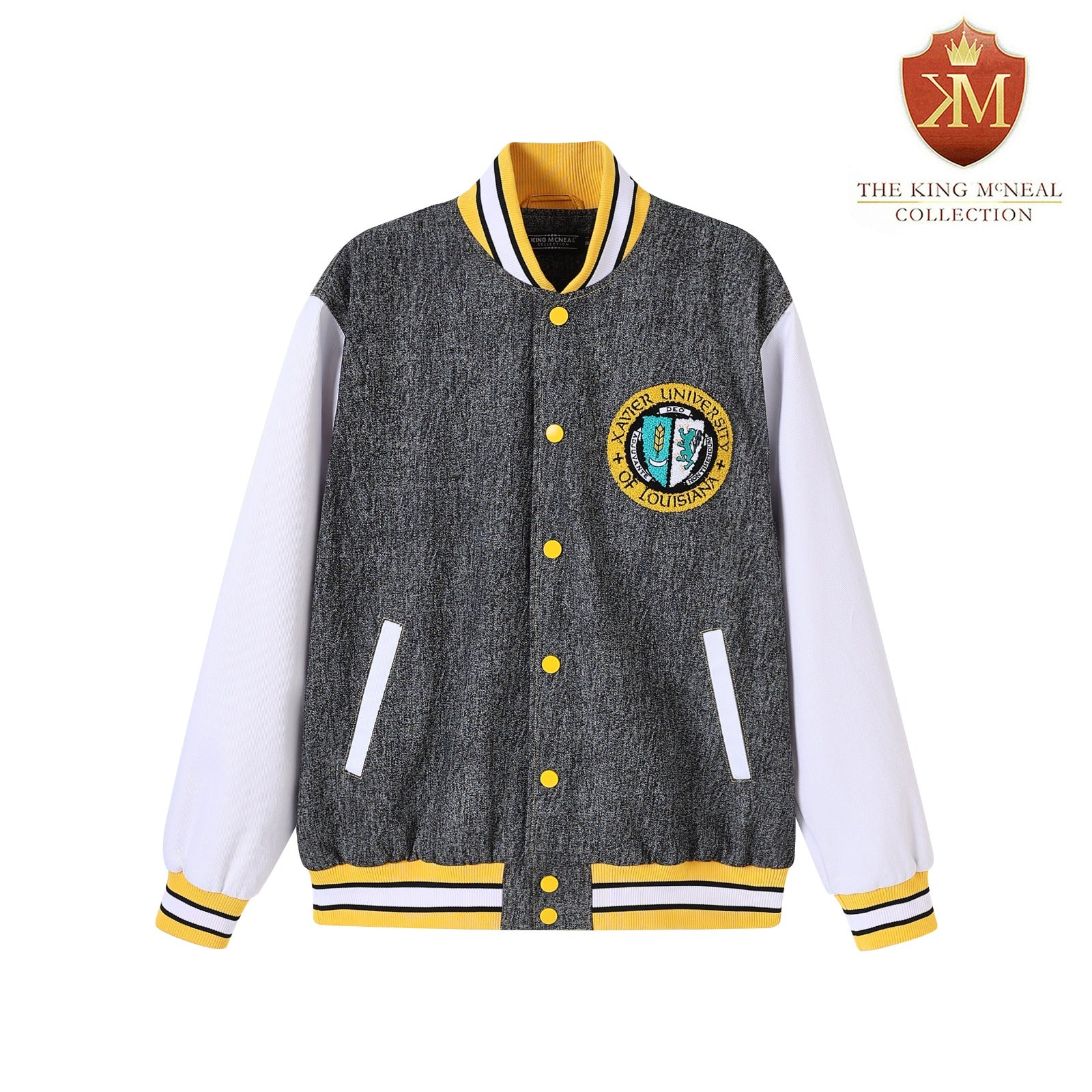 Xavier University (Louisiana) Black Denim Bomber Jacket