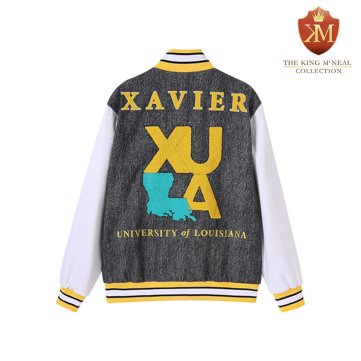 Xavier University (Louisiana) Black Denim Bomber Jacket