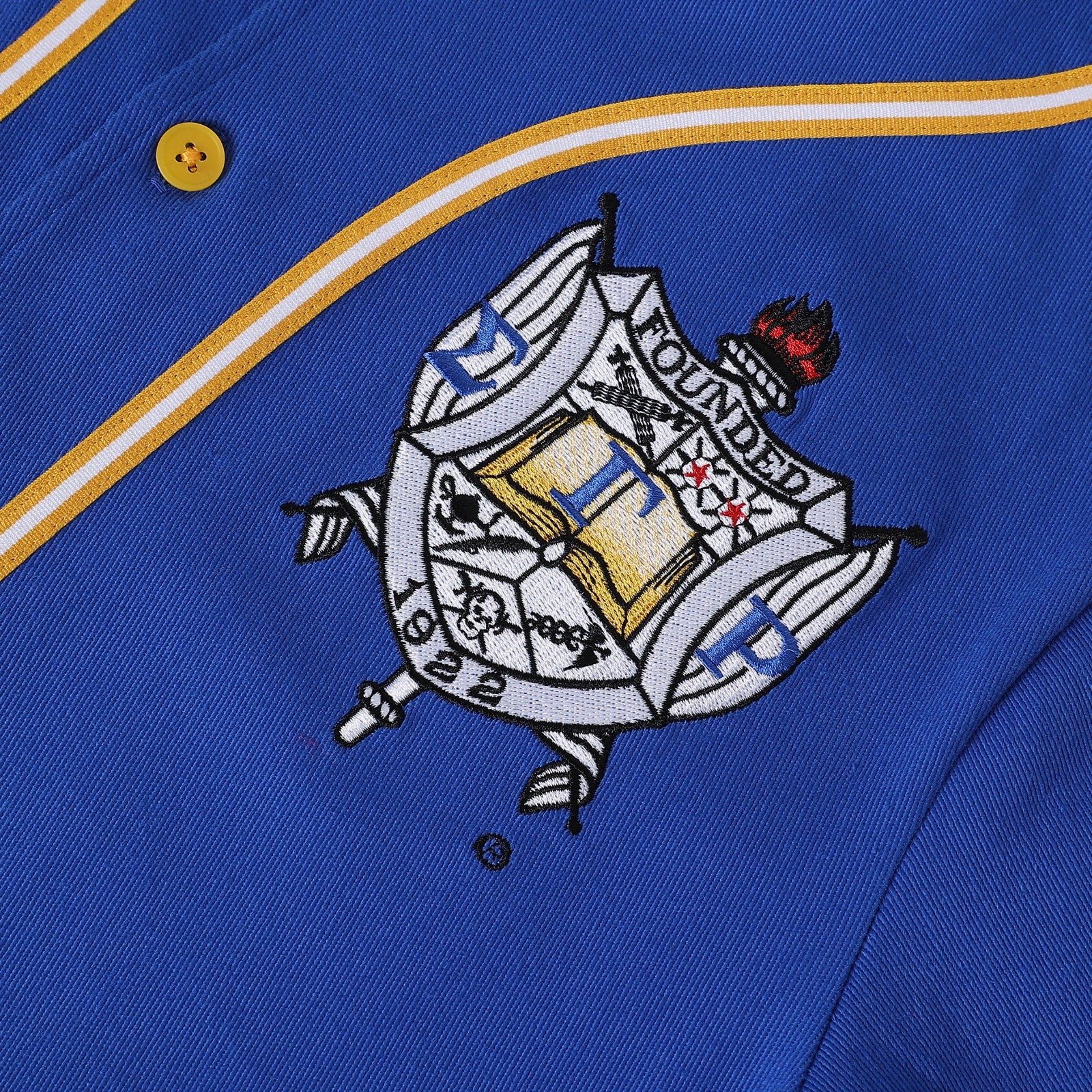 SGRHO Blue Button-Up Baseball Jersey