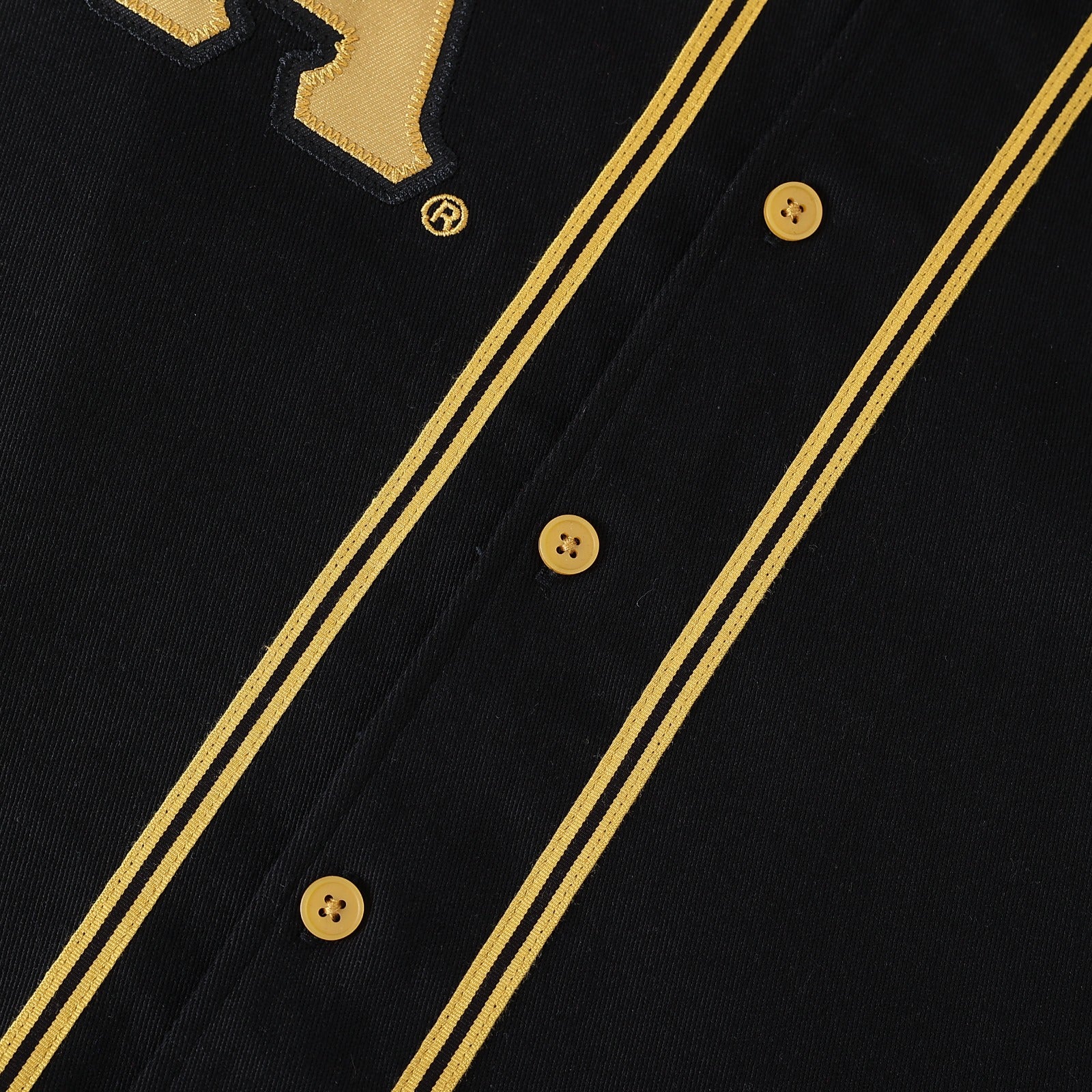 Alpha Black Button-Up Baseball Jersey