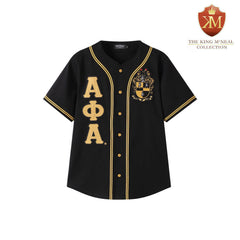 Alpha Black Button-Up Baseball Jersey