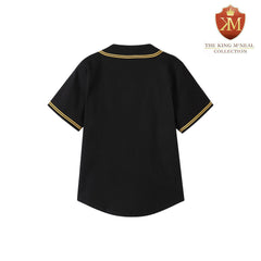 Alpha Black Button-Up Baseball Jersey