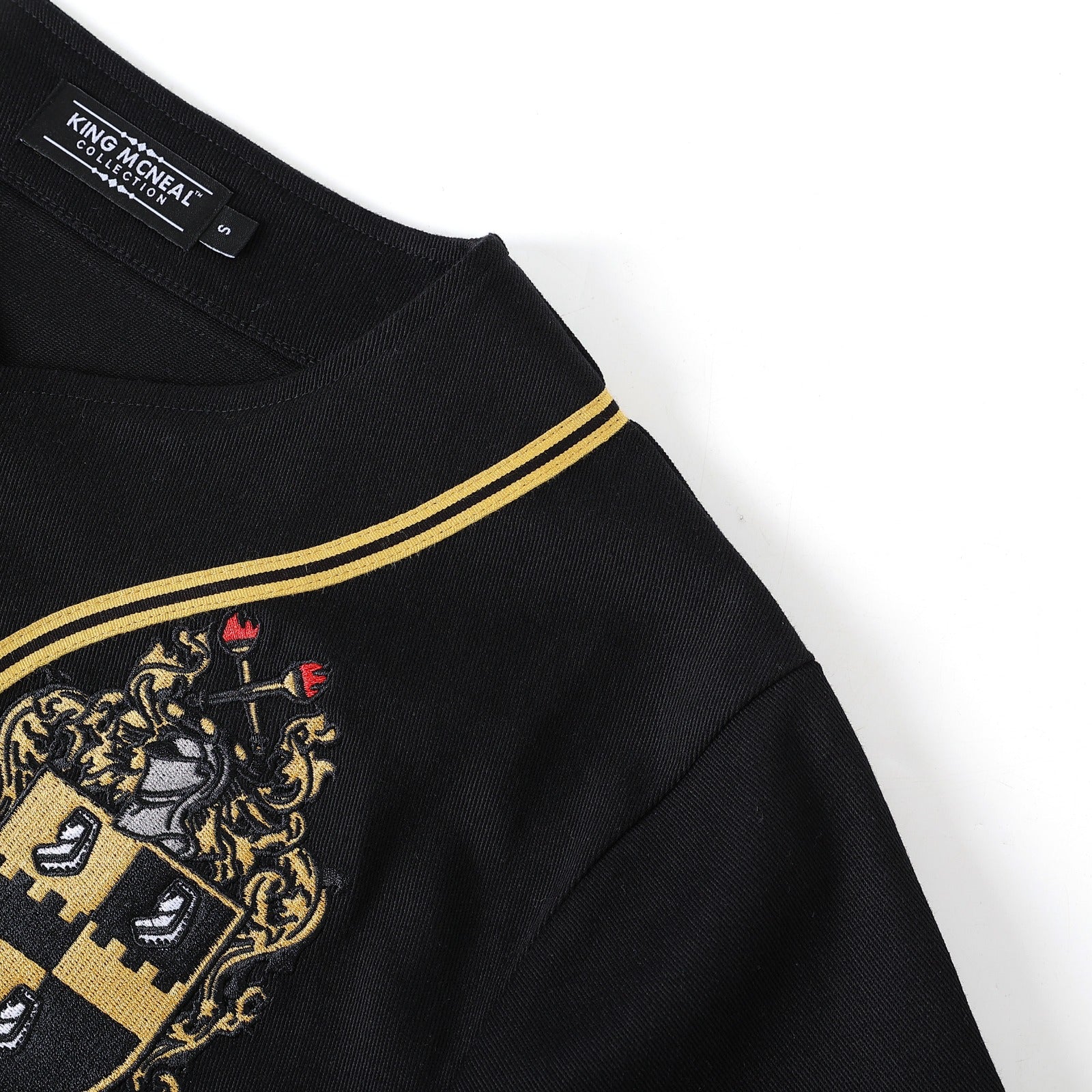 Alpha Black Button-Up Baseball Jersey