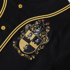 Alpha Black Button-Up Baseball Jersey