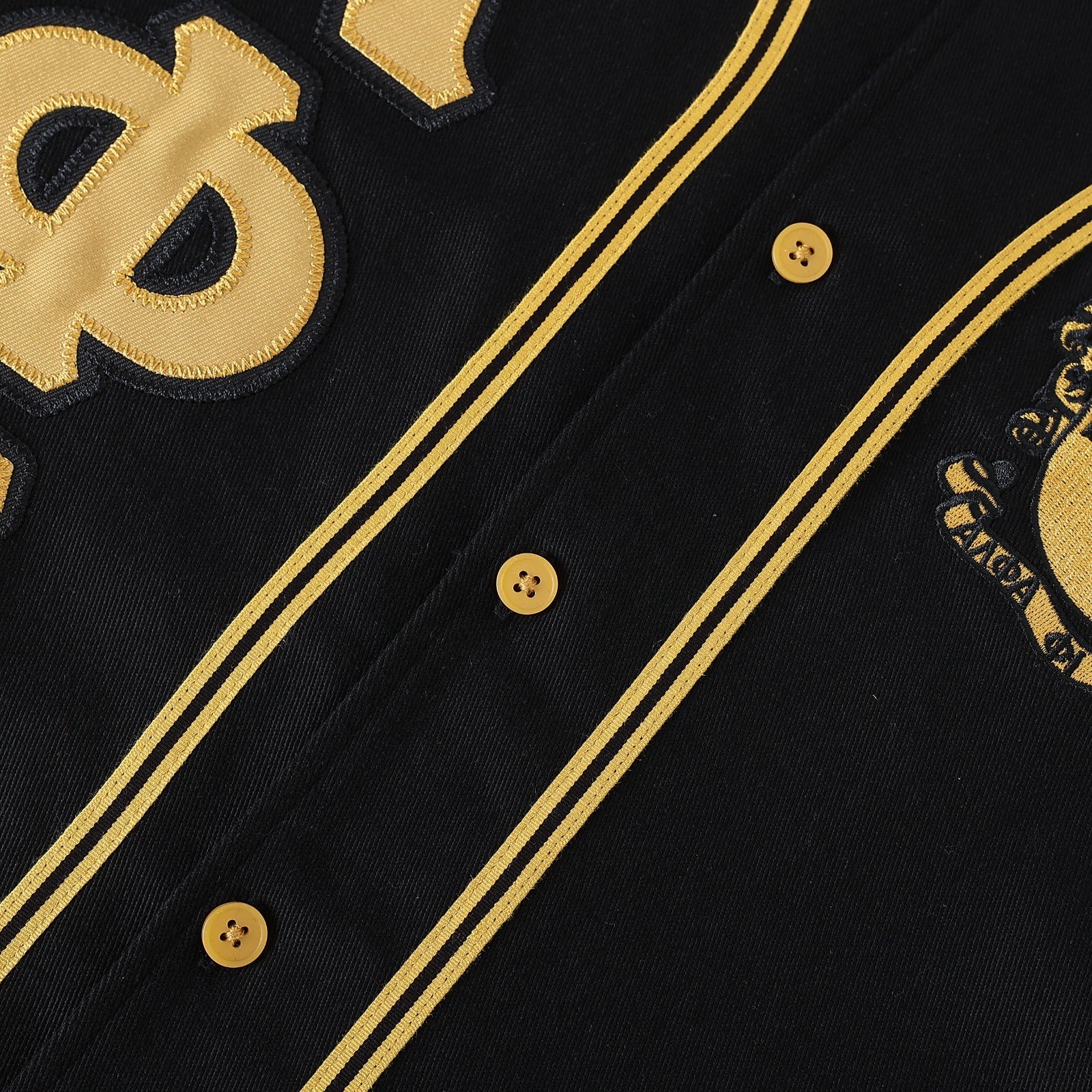 Alpha Black Button-Up Baseball Jersey