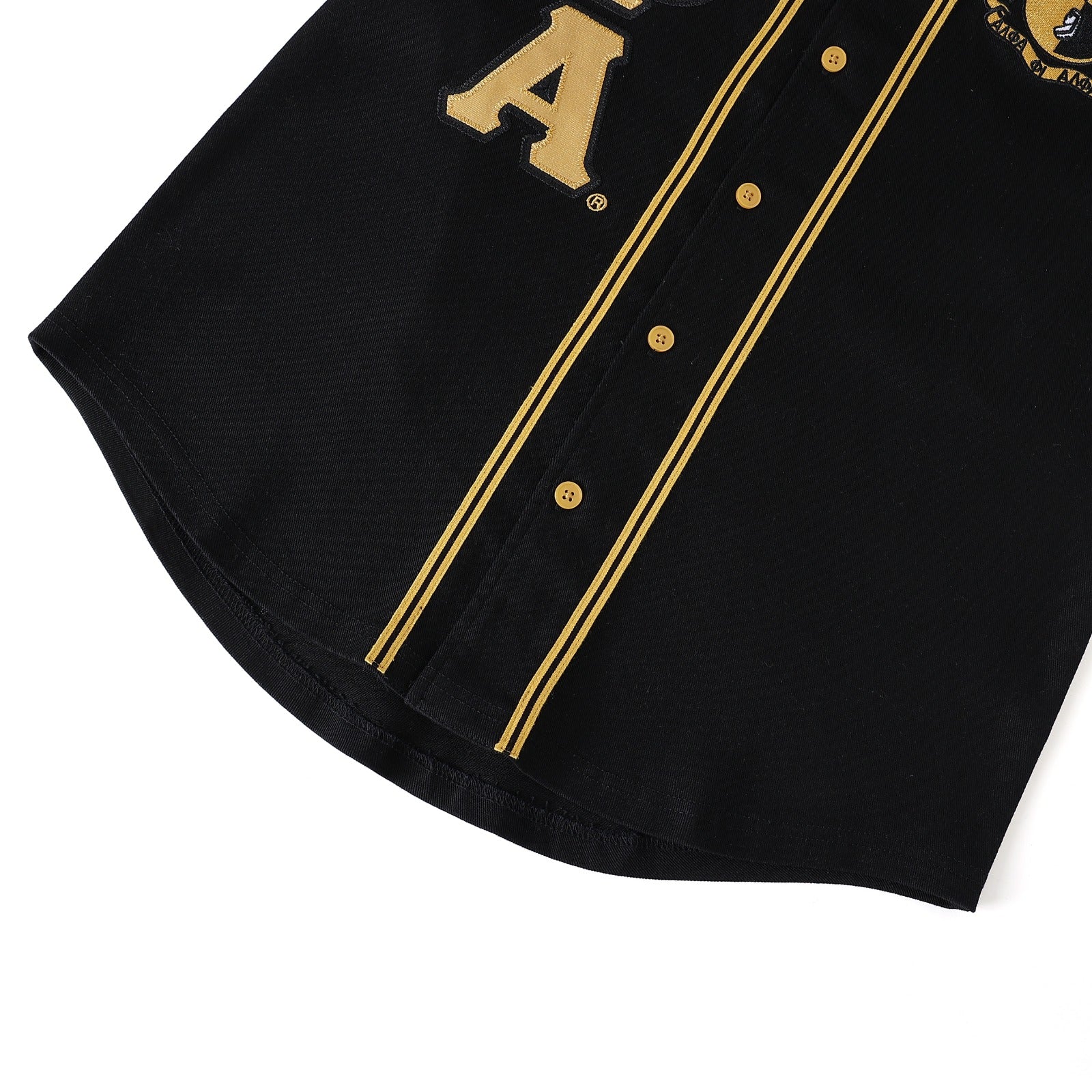 Alpha Black Button-Up Baseball Jersey